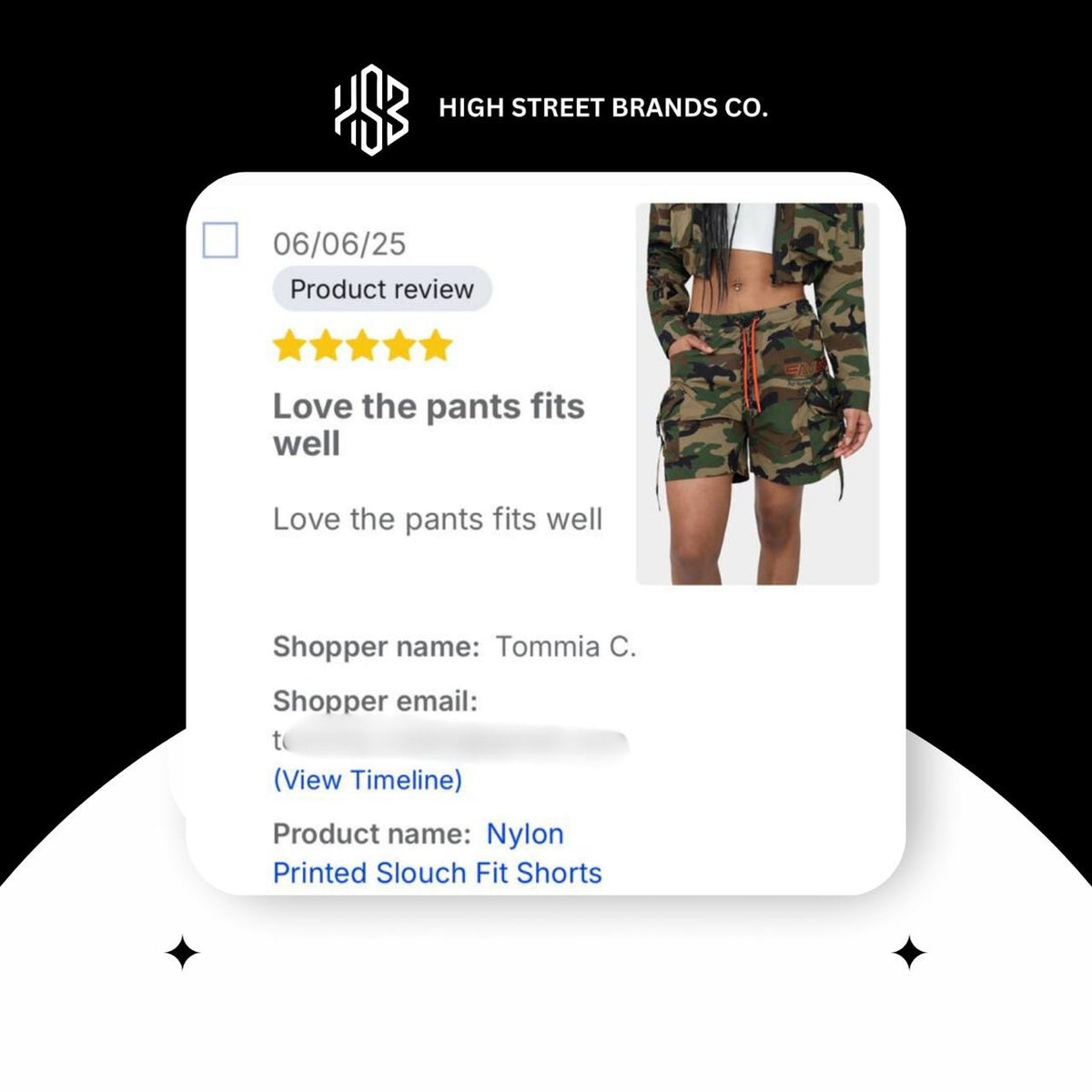 Smoke Rise camo nylon shorts 