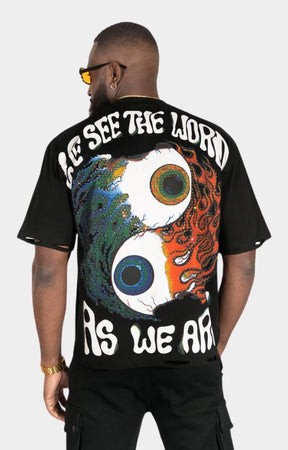 Frost See No Evil Oversized Tee - Black/Orange