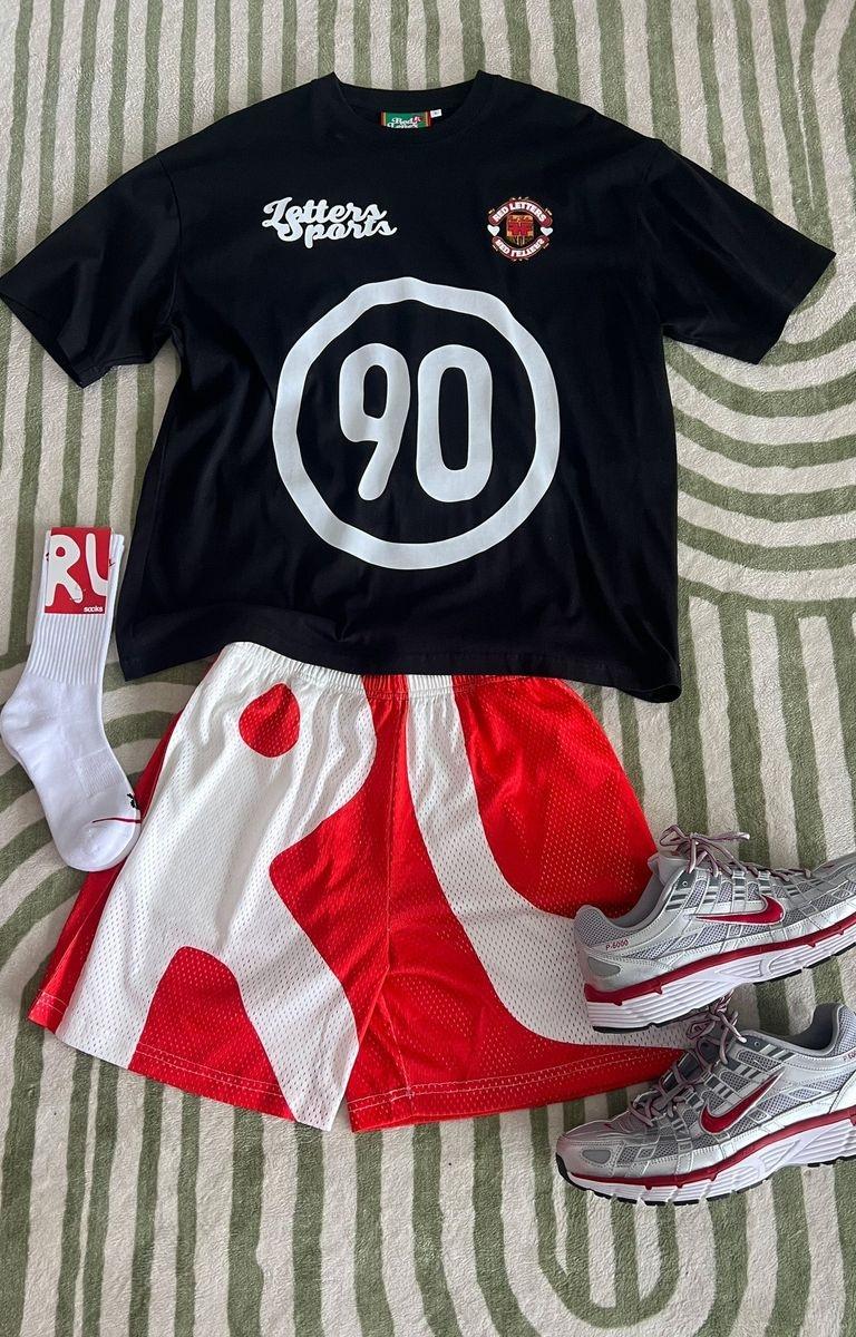 Red Letters Big RL Mesh Shorts – Red & White | Premium 220GSM Streetwear