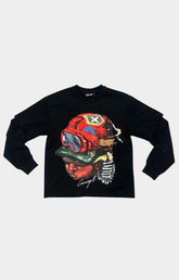 Concept Captain Long Sleeve Tee Black – Front View with Captain Graphic.
