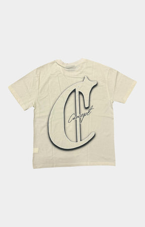 Concept Carnival Tee Cream – Close-Up Graphic Design Detail.