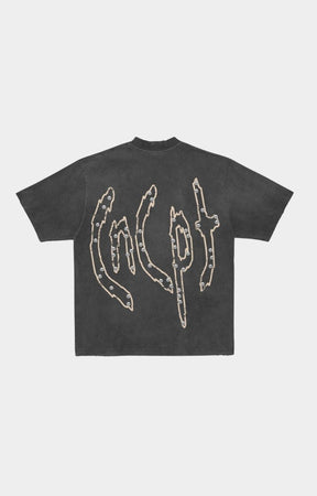 Luxury streetwear tee in black with 3D pearl detailing – Concept LA