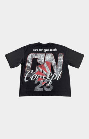 CONCEPT LA Soul Boxy Tee Black back graphic view.