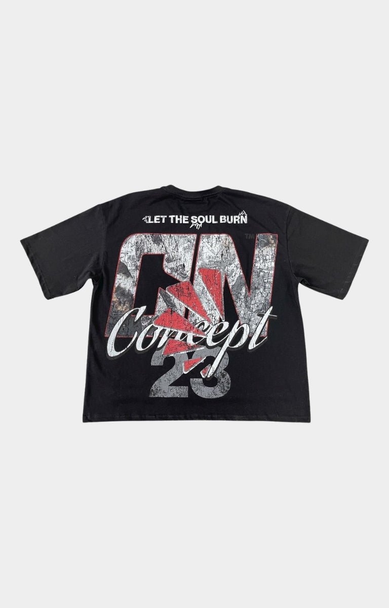 CONCEPT LA Soul Boxy Tee Black back graphic view.