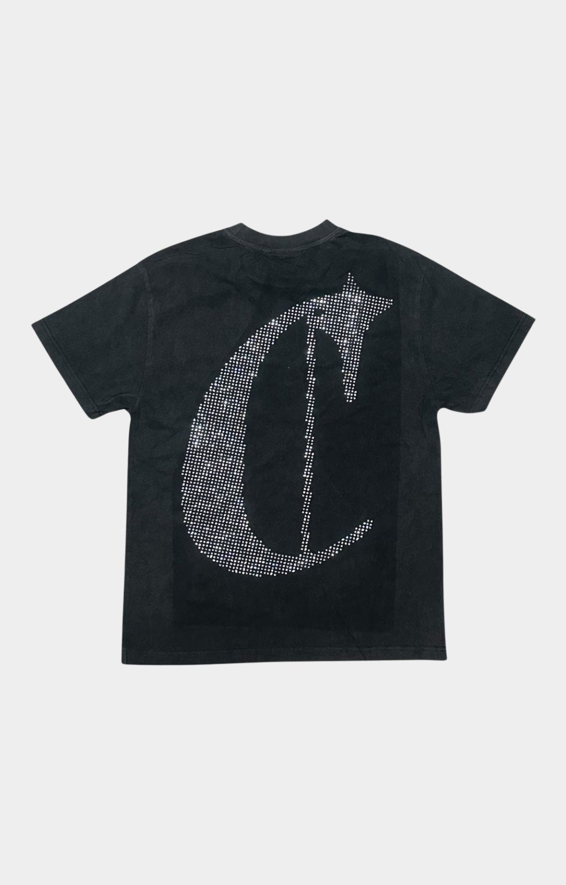 Concept MidNight Tee Black – Back View & Rhinestone Concept Logo Detail. 