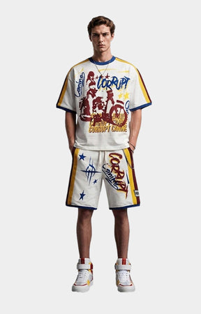 Corrupt K9 BAD Heavyweight Graphic Shirt and Shorts Set front view