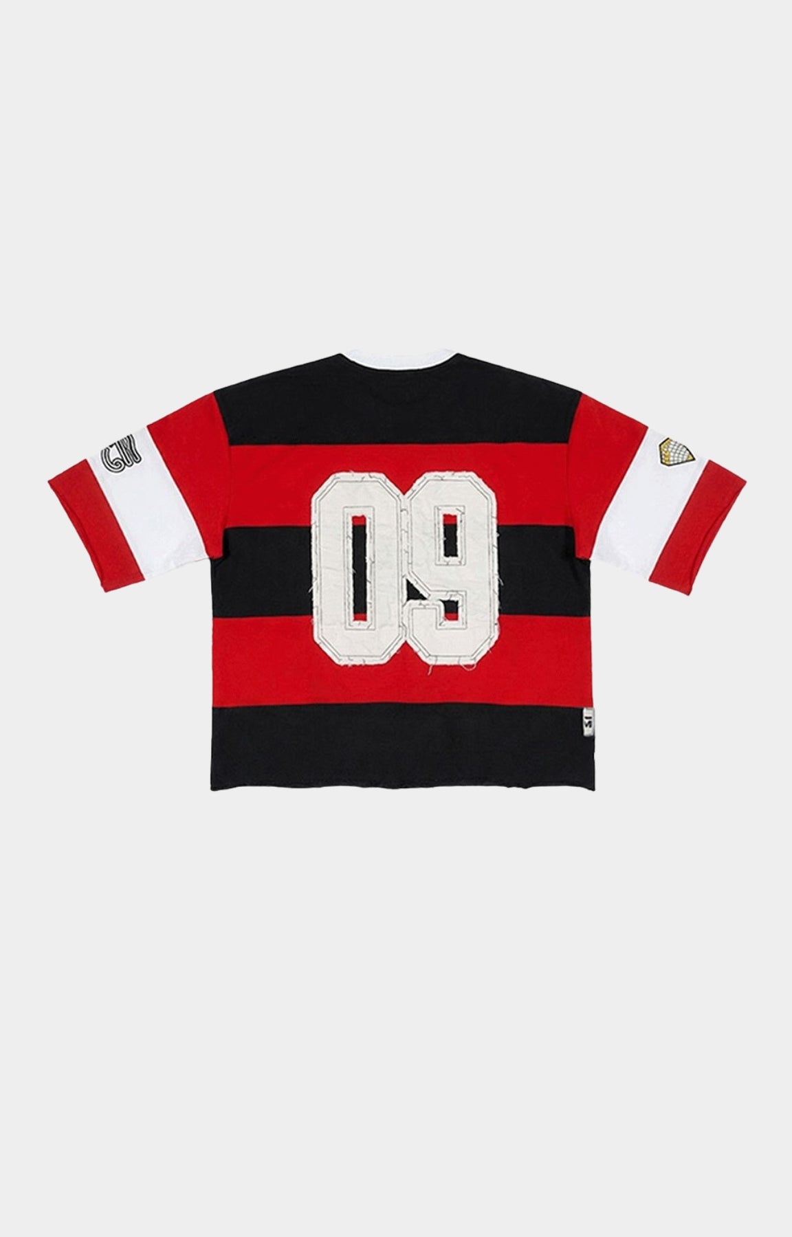 Pyramid Patch graphic detail on Corrupt K9 Rugby St.pe T-Shirt