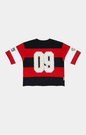 Pyramid Patch graphic detail on Corrupt K9 Rugby St.pe T-Shirt