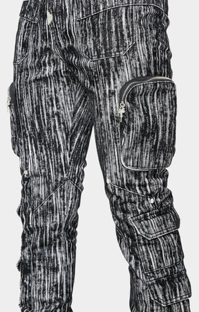 Guapi Iron Grey Cargo Denim V2 – Stacked Skinny Cargo Jeans
