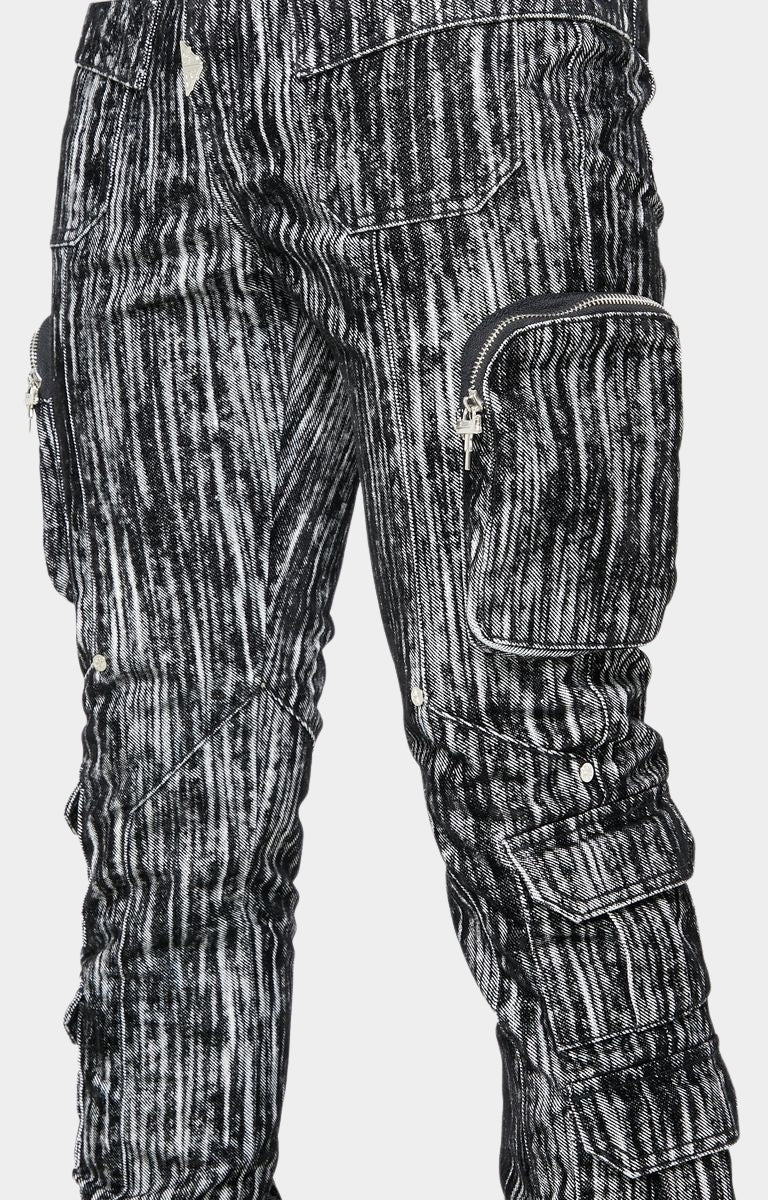 Guapi Iron Grey Cargo Denim V2 – Stacked Skinny Cargo Jeans
