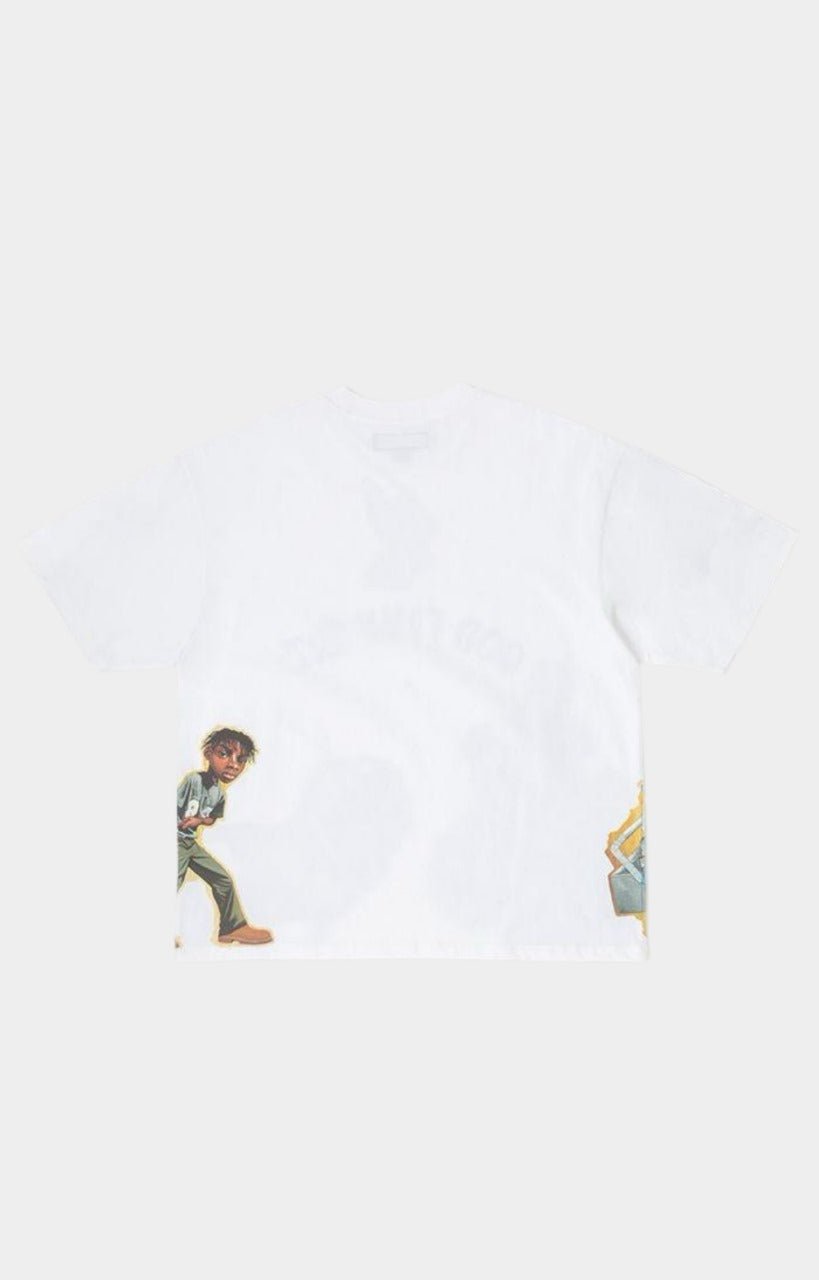 GFA Manasseh Doves Fly Knit Cropped Oversized Tee – White