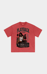 Drip Trap Playback Run It Back T-Shirt Red front view.