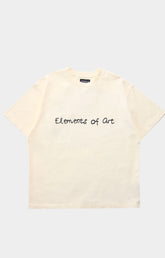 Front view of Element’s Resort Doodle Tee in beige heavyweight cotton.