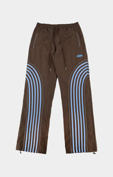 EPTM Flasher Pants – Brown/Blue Reflective Track Pants with Contrast Tape