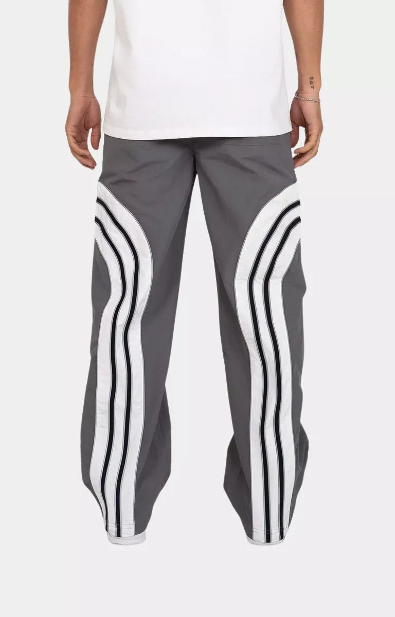 Back view of EPTM Lukens Pants Grey with color block design.