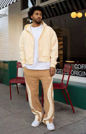 Model wearing EPTM Montana Sweatpants front pose.