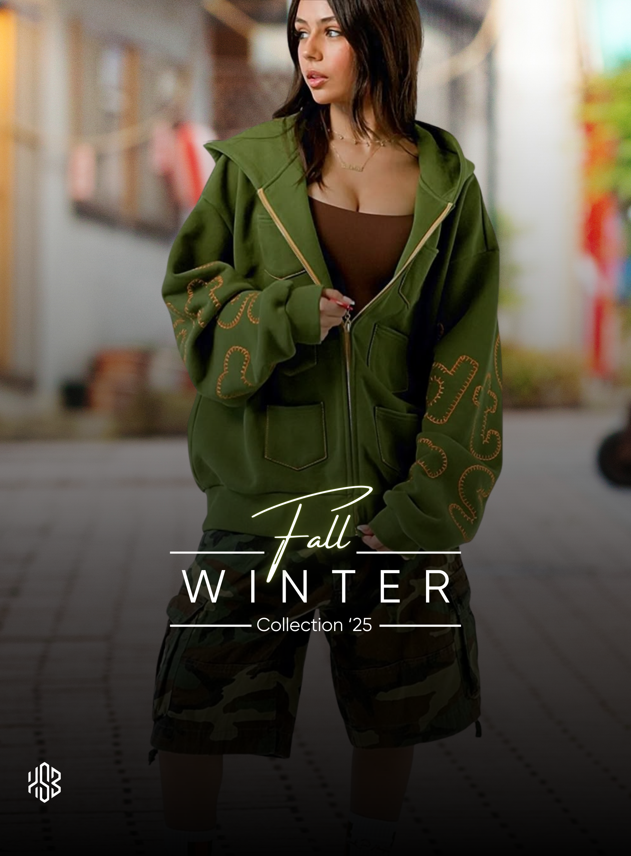 mobile banner for fall winter collection 2025. exclusive and premium collection of statement pieces only at high street brands co. 
