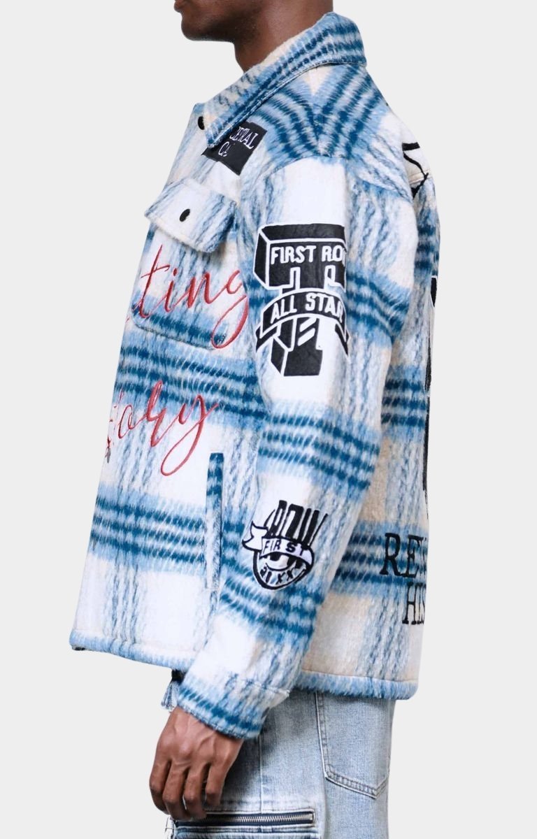 First Row Ancestral Call Shacket – Wool Blend Streetwear Shirt Jacket