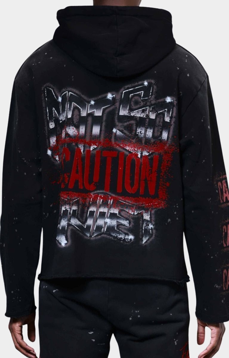 Back view of Not So Quiet Ghost Rider Flames hoodie