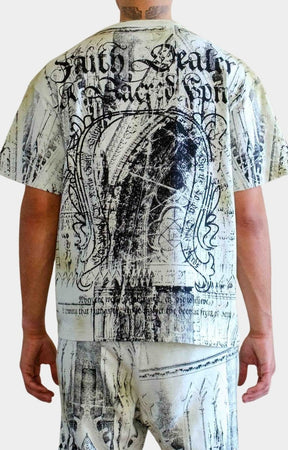 Back view of First Row Faith Dealer Sanctuary tee