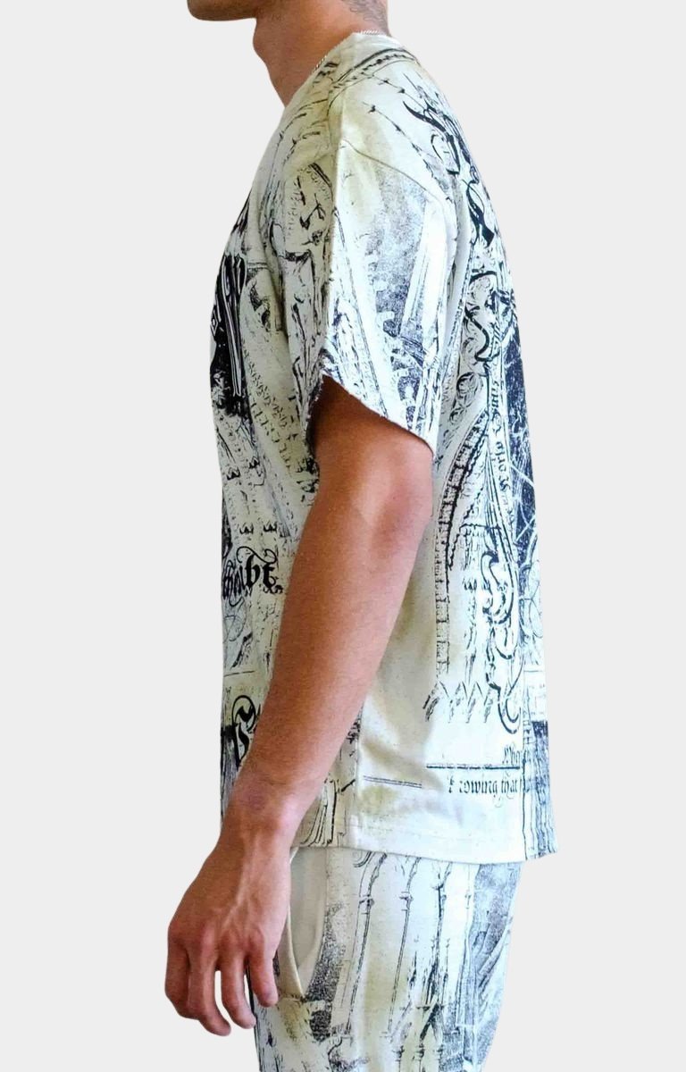 Cotton fabric texture on Faith Dealer Sanctuary tee