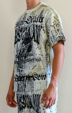 Washed cotton fabric finish on Sanctuary graphic tee
