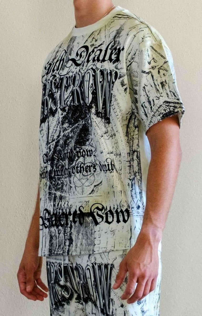 Washed cotton fabric finish on Sanctuary graphic tee