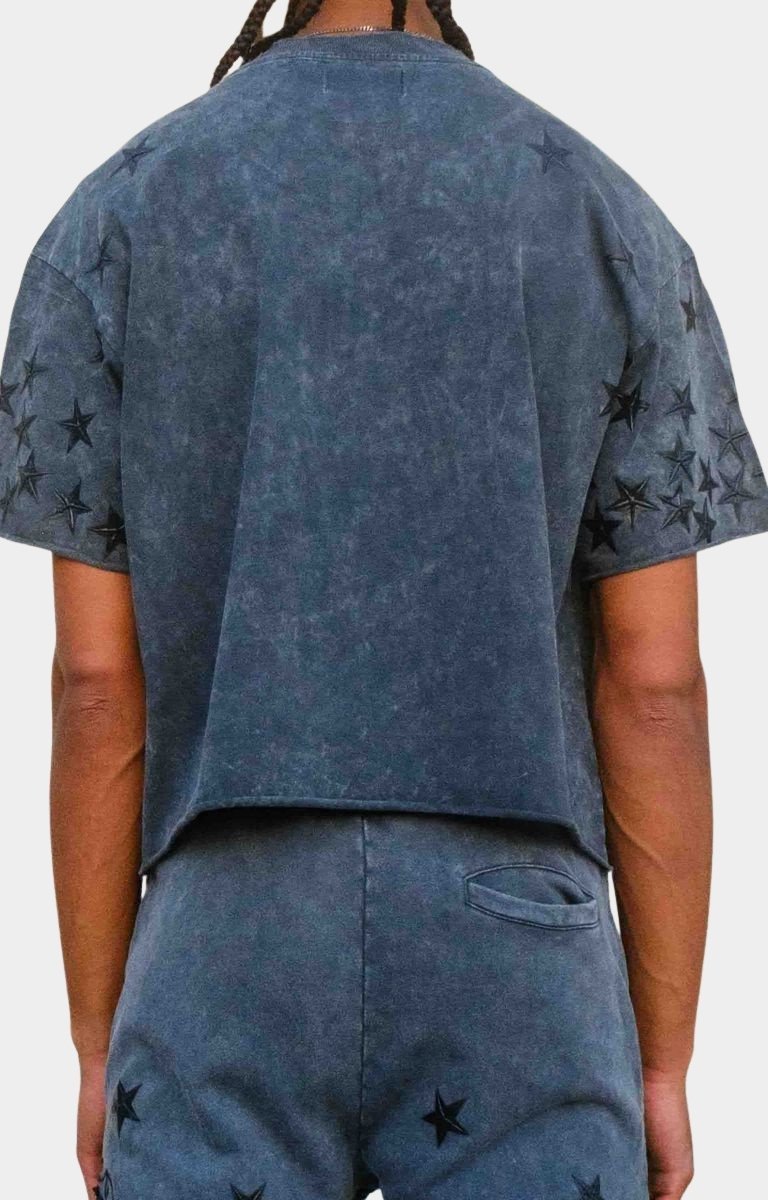 Back view of Made in Heaven Gathered Star cropped tee