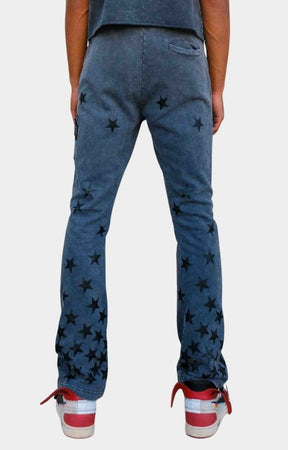Back view of Made in Heaven Gathered Star stack jogger