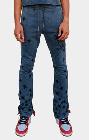 First Row Made in Heaven Gathered Star stack jogger front view
