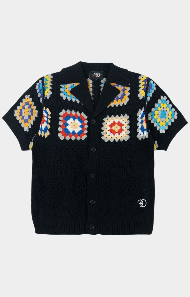 Frost Nuevo Riche Crochet Knit Shirt Black Multi front view