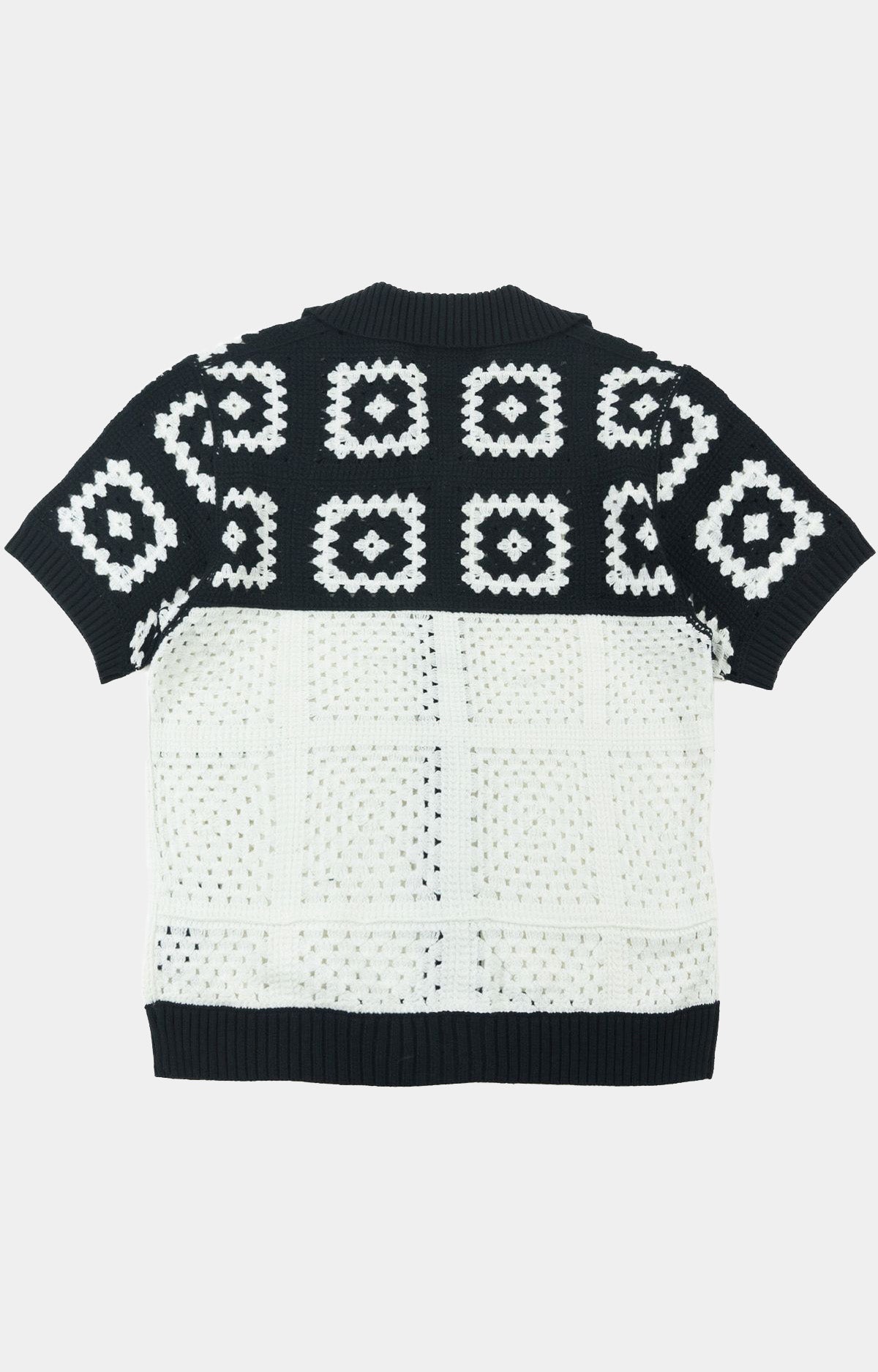 Back view of Frost Nuevo Riche Black White knit shirt