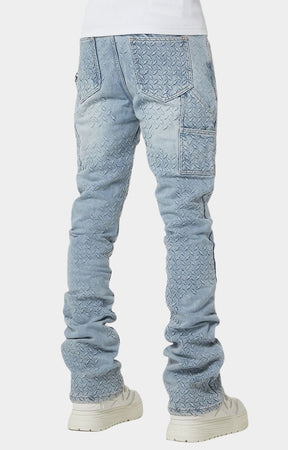 Engineered seam and panel construction on Guapi denim