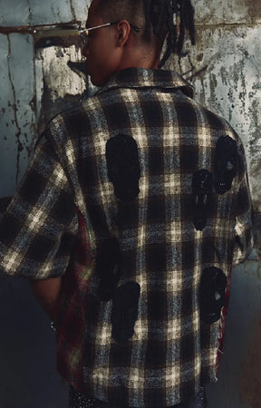 Guapi Ash Tartan Shirt – Ash Brown Plaid Short Sleeve Shirt