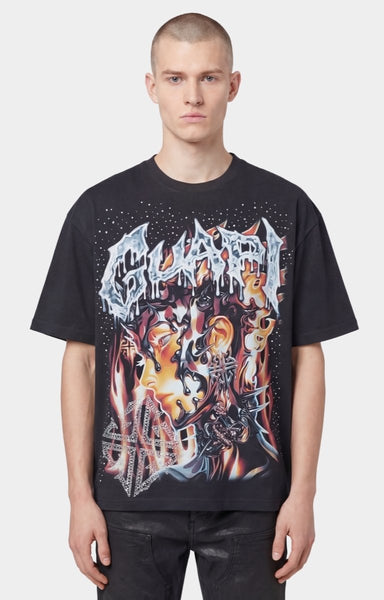 GUAPI Tシャツ guapi-black-cyborg-rhinestone-
