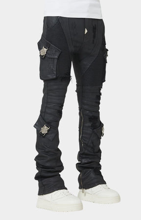 Side view of GUAPI Black Ops Waxed Denim.