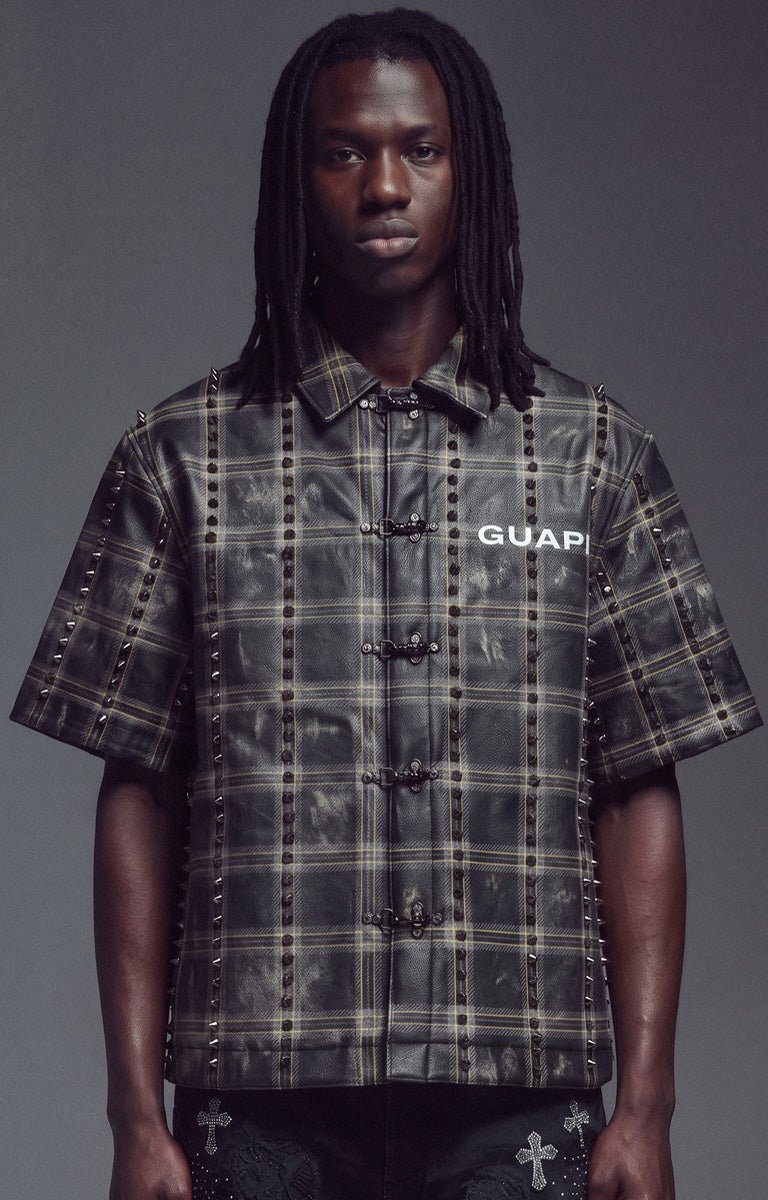 Guapi black shirt with custom toggle front closures.