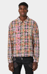 Guapi Blush Pink Rhinestone Flannel front view