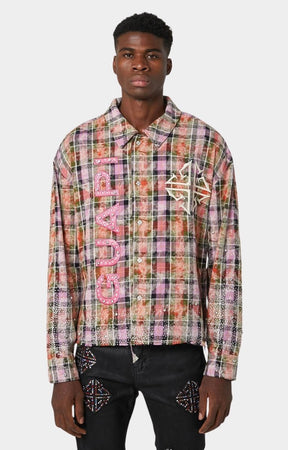 Guapi Blush Pink Rhinestone Flannel front view