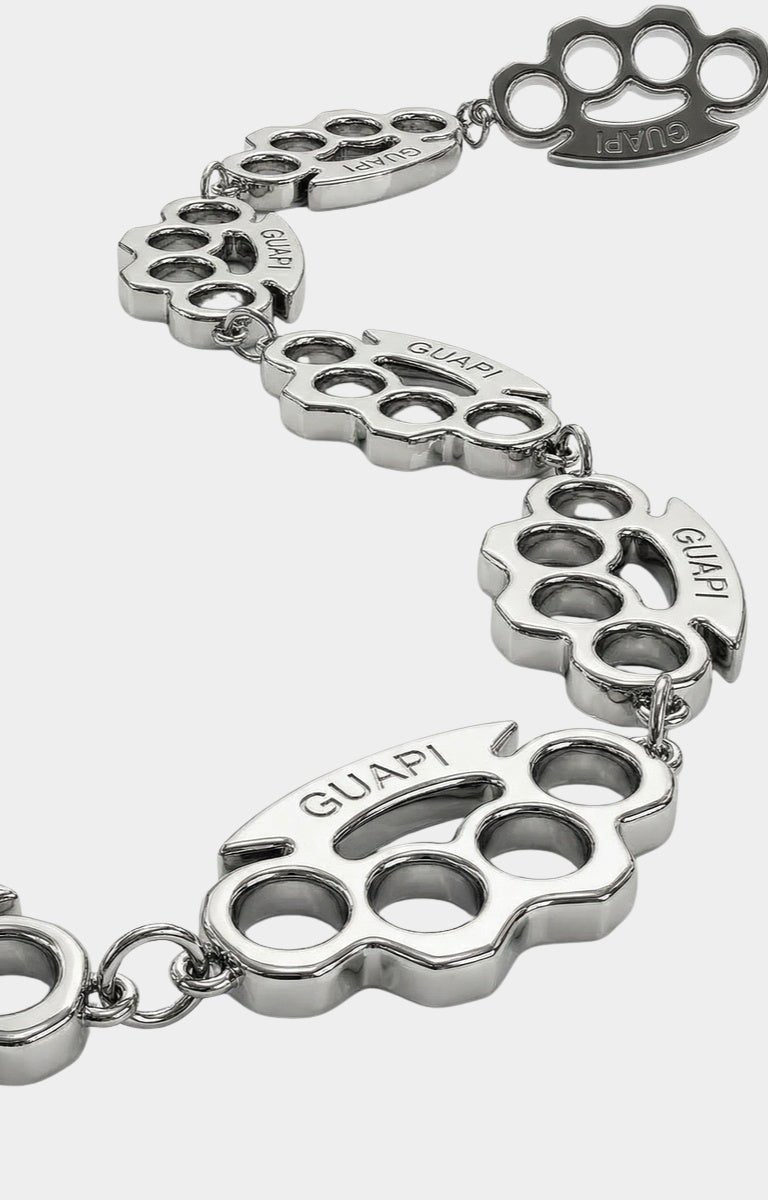 Guapi Brass Knuckle Jeans Chain engraved link detail