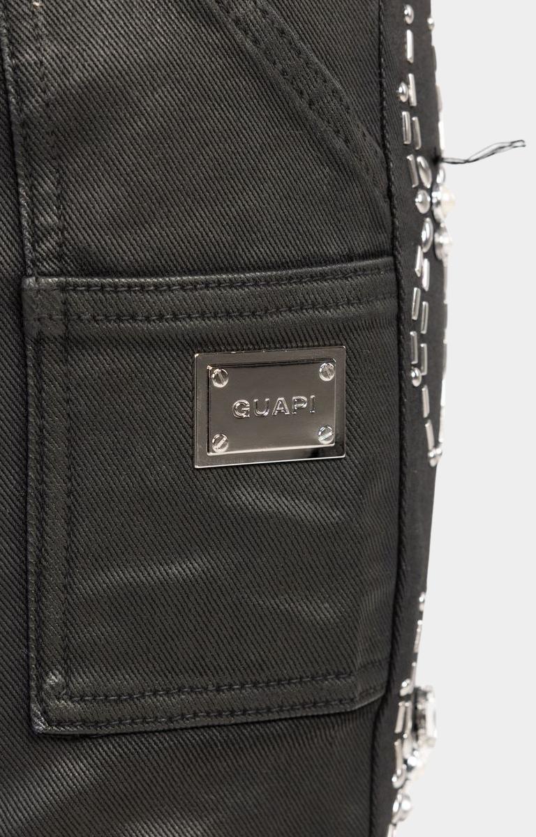 Guapi Obsidian Black Waxed Spider Denim – With Rhinestone