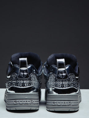 Guapi Chrome Skate Star, Metallic Leather Sneakers, Luxury Streetwear Sneakers, Designer Chrome Sneakers, Statement Fashion Sneakers, Guapi Statement Shoes.