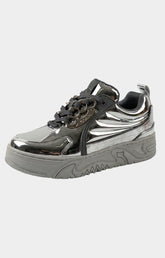 Guapi Chrome Skate Star metallic sneaker front view.