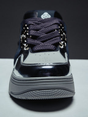 Guapi Chrome Skate Star, Metallic Leather Sneakers, Luxury Streetwear Sneakers, Designer Chrome Sneakers, Statement Fashion Sneakers, Guapi Statement Shoes.