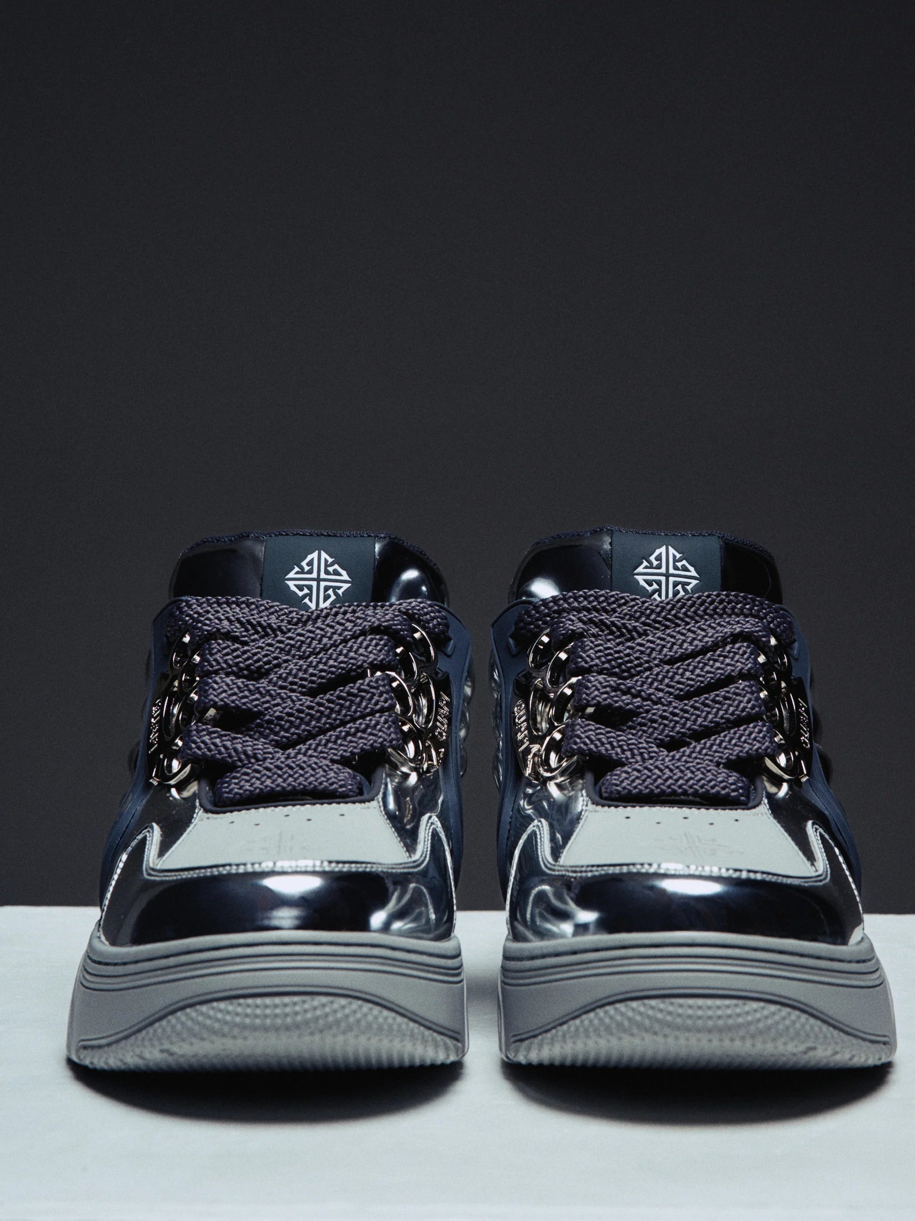 Guapi Chrome Skate Star, Metallic Leather Sneakers, Luxury Streetwear Sneakers, Designer Chrome Sneakers, Statement Fashion Sneakers, Guapi Statement Shoes.