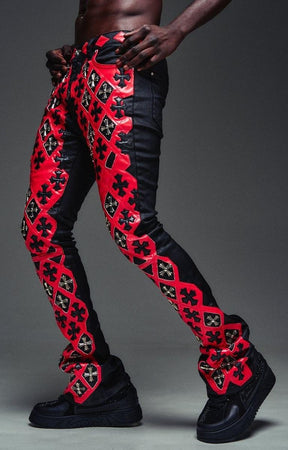Guapi Crimson Relic Waxed Denim front view.
