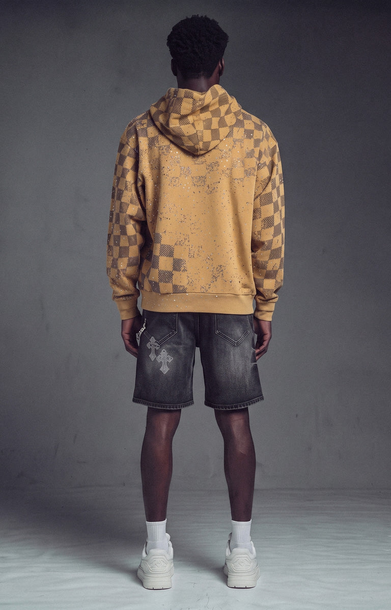 Back view of the GUAPI Desert Brown Stardust Hoodie.