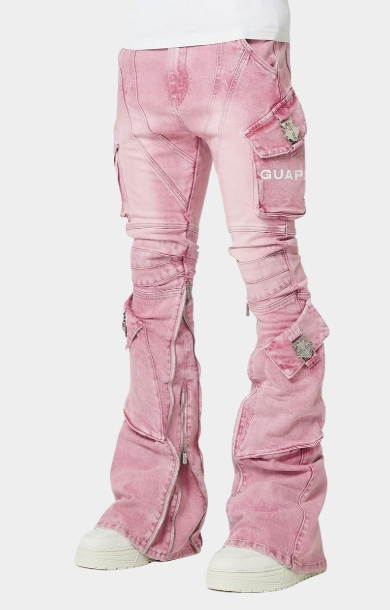 French rose light wash with fading on GUAPI denim.