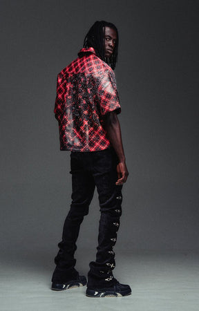 Guapi Vintage Inferno Leather Shirt - Red