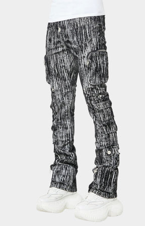 Guapi Iron Grey Cargo Denim V2 – Stacked Skinny Cargo Jeans